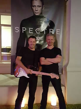 The band at a James Bond function